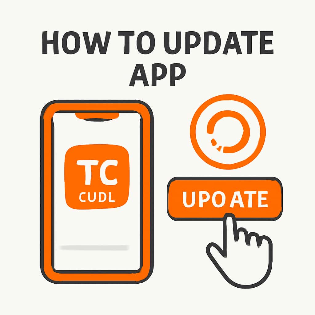 Illustration of the TC Club app update process.