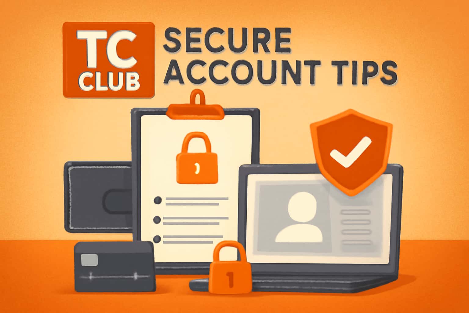 An informative visual on secure account management for TC Club, highlighted in an engaging manner.