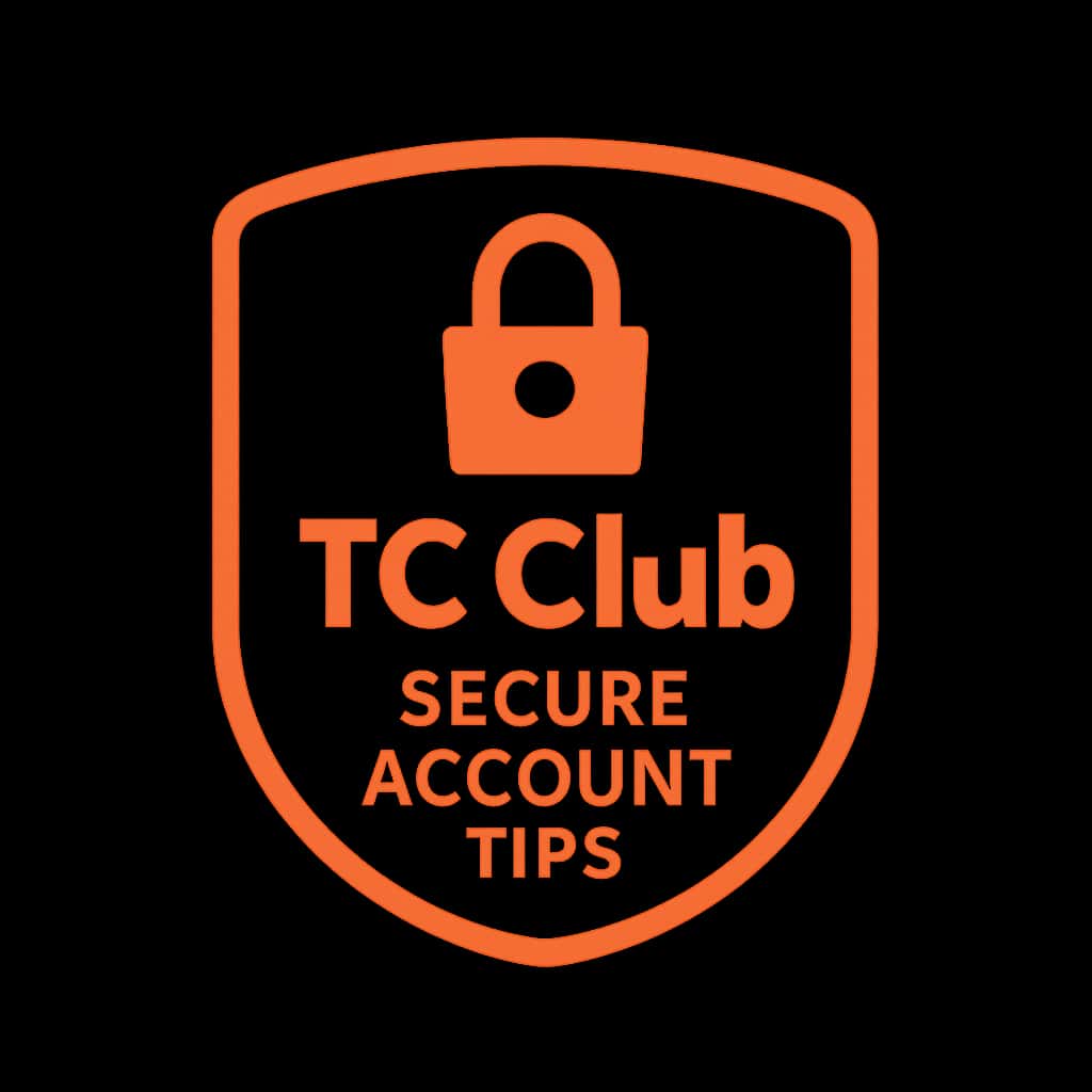 A badge representing secure account tips for TC Club.